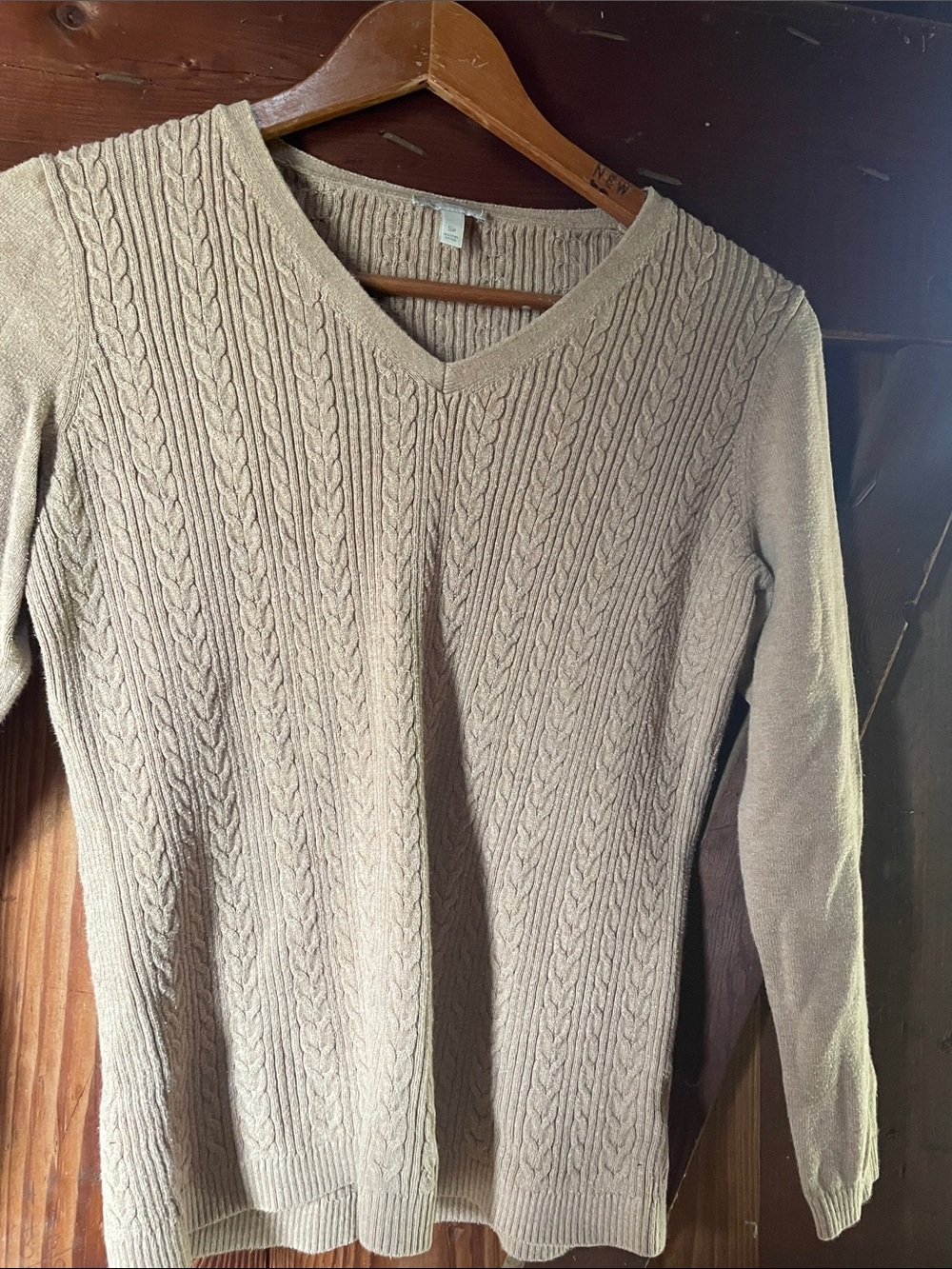 Talbots Women's V-Neck Sweater in beige